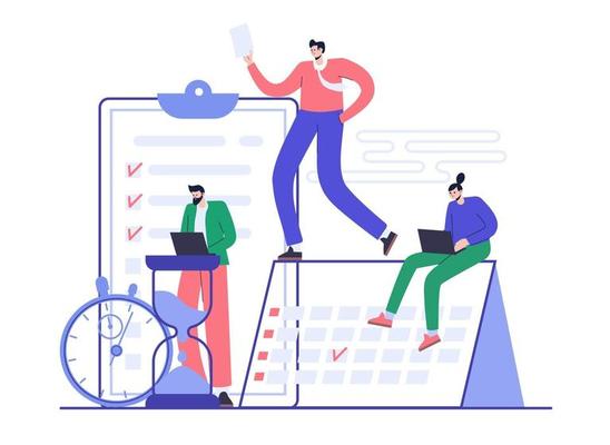 Concept of effective time management and planning. Workflow