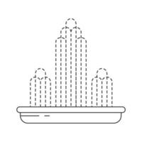 Abstract fountain. Decorative fountain. Cascade and water splash. vector