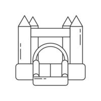 Bouncy castle outline icon. Jumping house on kids playground. Vector