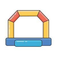 Bouncy inflatable castle. Tower and equipment for child playground. vector
