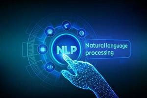 nlp. procesamiento de lenguaje natural tecnología de computación cognitiva vector