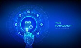 Time management concept planning, organization, working time. vector