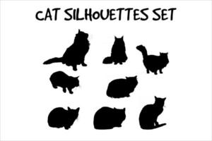 Set vector silhouettes of the cats