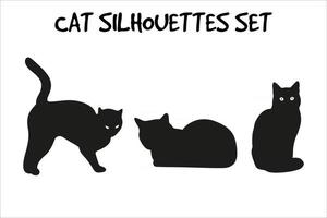 Silhouettes of cats vector