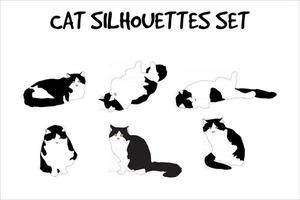 cat silhouettes set vector eps 10