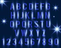 Luminous Alphabet Set EPS Vector