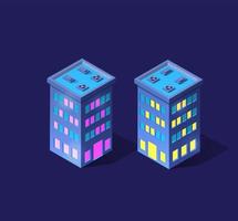 A smart 3D illustration city on a purple ultraviolet vector