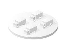 Top view isometric white icon of city vector