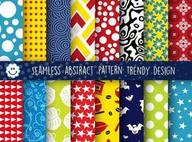 Set Colorful pattern collection of abstract seamless vector