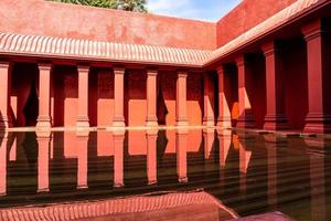 Beautiful architecture in Morocco style with fountain basin photo