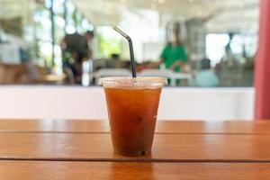 Iced americano coffee in coffee shop cafe restaurant photo