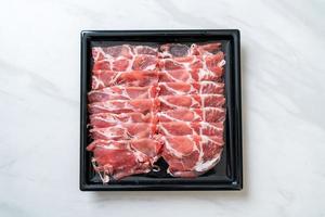 Fresh sliced collar pork raw photo