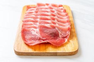 Fresh sliced collar pork raw photo