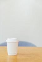 Hot coffee cup in cafe restaurant photo