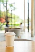 Hot coffee cup in cafe restaurant photo