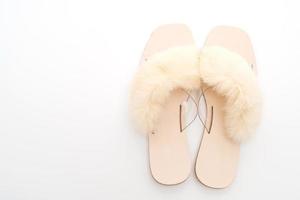 Zapatos de moda para mujer o sandalias aisladas sobre fondo blanco. foto