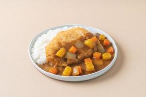 Fried pork cutlet curry with rice - Japanese food style photo