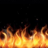 Fire Flame Realistic Background Vector Illustration