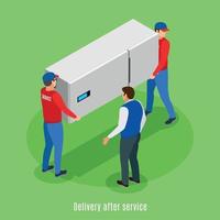 Fridge Delivery Isometric Background Vector Illustration