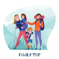 Family Travelers Illustration Vector Illustration