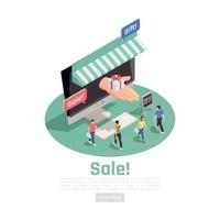 Ilustración de vector de fondo de venta de tienda electrónica