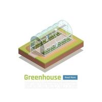 Modern Greenhouse Technology Isometric View Vector Illustration