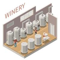 Wine Production Isometric Composition Vector Illustration