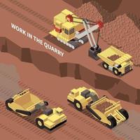 Mining Machinery Isometric Illustration Vector Illustration