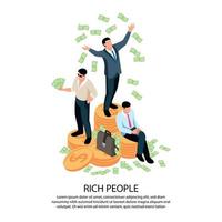 Rich People Isometric Composition Vector Illustration