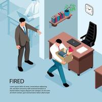 Fired Isometric Illustration Vector Illustration