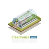 Greenhouse Outdoor Isometric View Vector Illustration