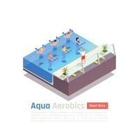 Aqua Aerobics Isometric Composition Vector Illustration