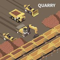 Mining Machinery Isometric Illustration Vector Illustration