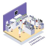 Bio Engineering Lab Isometric Composition Vector Illustration