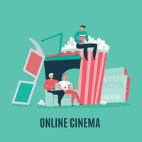 Cinema Flat Composition Vector Illustration