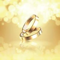 Wedding Rings Realistic Composition Vector Illustration