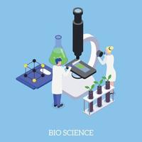 GMO Bio Science Isometric Background Vector Illustration