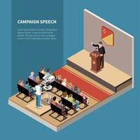 Campaign Speech Isometric Background Vector Illustration