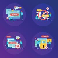 Internet Blocking Flat Concept Vector Illustration