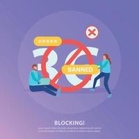 Internet Blocking Background Vector Illustration