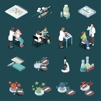 Vaccination Isometric Icons Set Vector Illustration