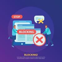 Internet Blocking Background Vector Illustration