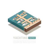 Yachting Isometric Colored Composition Vector Illustration