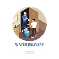 Door Delivery Water Background Vector Illustration