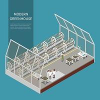 Modern Greenhouse Isometric Concept Vector Illustration