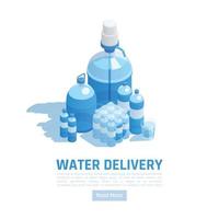 Isometric Water Delivery Background Vector Illustration