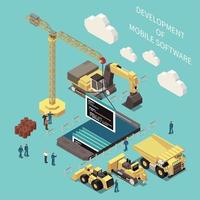 Programming Development Isometric Concept Vector Illustration