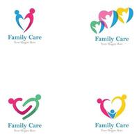 Family Care Logo Icon Design. Love Family Logo Design Template vector