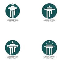 Conjunto de logotipo de columna y plantilla de símbolo, diseño de ilustraciones vectoriales