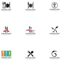 tenedor, cuchillo y cuchara icono logo vector template.Diseño para restaurante.